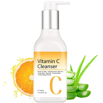 Limpiador facial hidratante y limpiador de vitamina C con ingredientes naturales